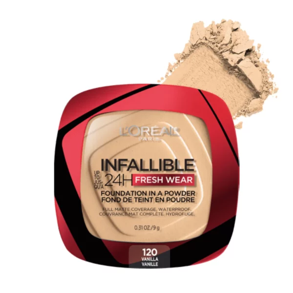 پنکیک لورآل مدل 24H Fresh Wear رنگ Vanilla شماره 120