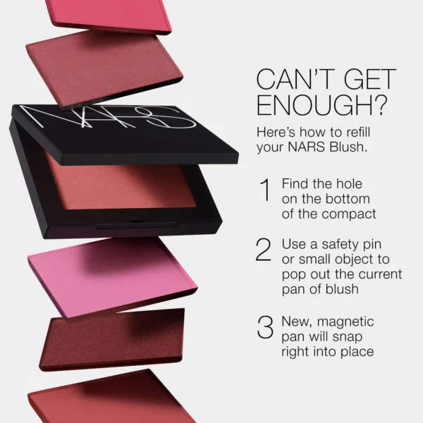 رژ گونه پودری نارس مدل Matte & Glow رنگ Orgasm Rush تراول سایز