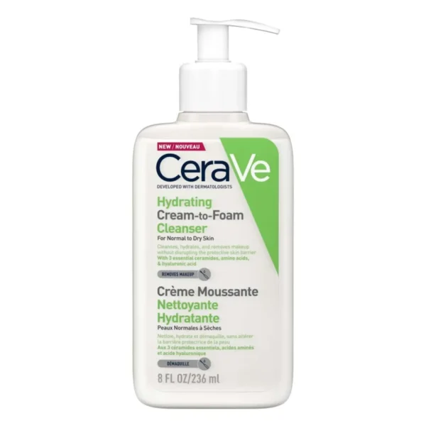 شوینده صورت سراوی مدل Hydrating Cream to Foam حجم 236ml