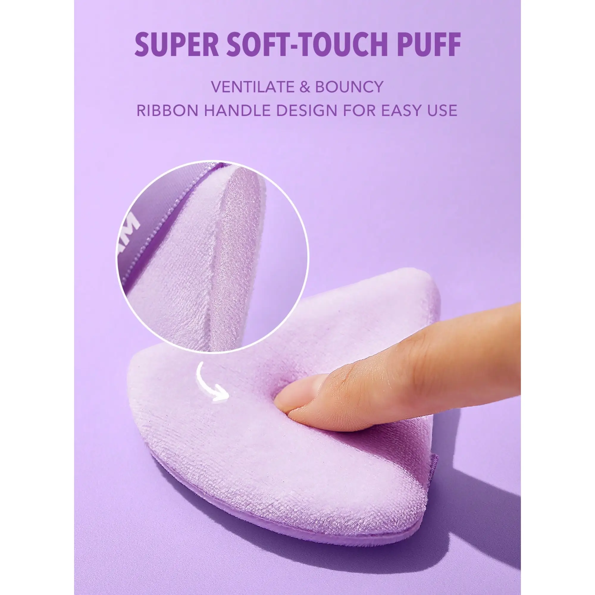 پد آرایش شیگلم مدل Insta-Ready Powder Puff بسته سه عددی رنگ بنفش