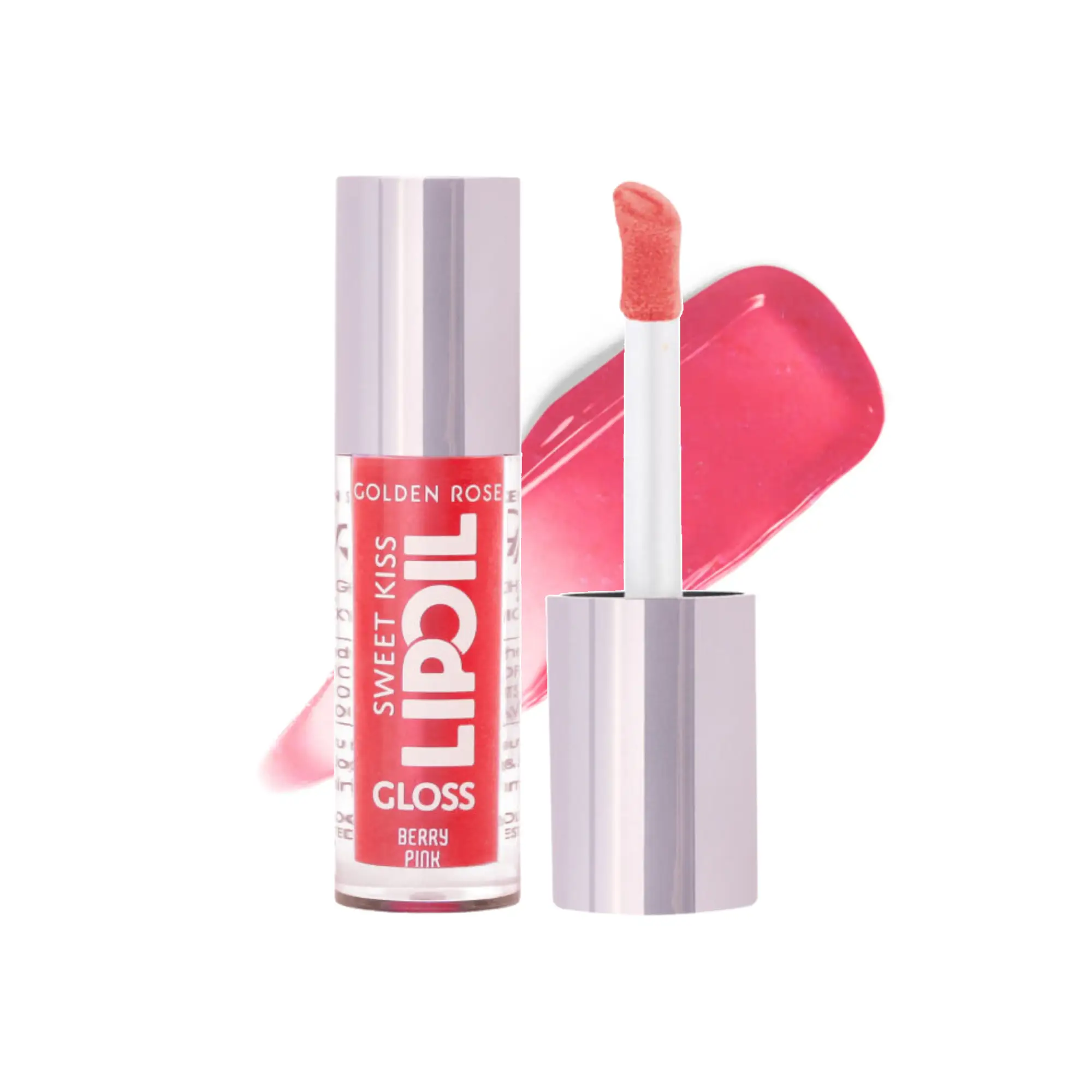 لیپ گلاس و روغن لب گلدن رز مدل Sweet Kiss رنگ Berry Pink شماره 03
