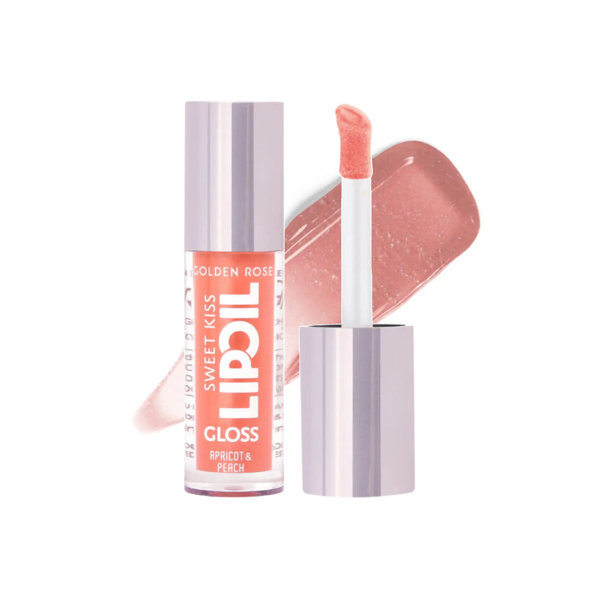 لیپ گلاس و روغن لب گلدن رز مدل Sweet Kiss رنگ Apricot & Peach شماره 02