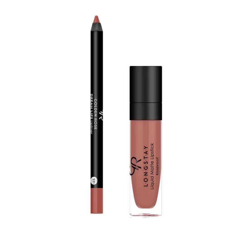 کیت رژ لب مایع و خط لب گلدن رز مدل Matte Lip Kit رنگ Warm Sable