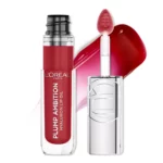 رژ لب مایع لورآل مدل Plump Ambition Hyaluron رنگ cherry cherie شماره 390