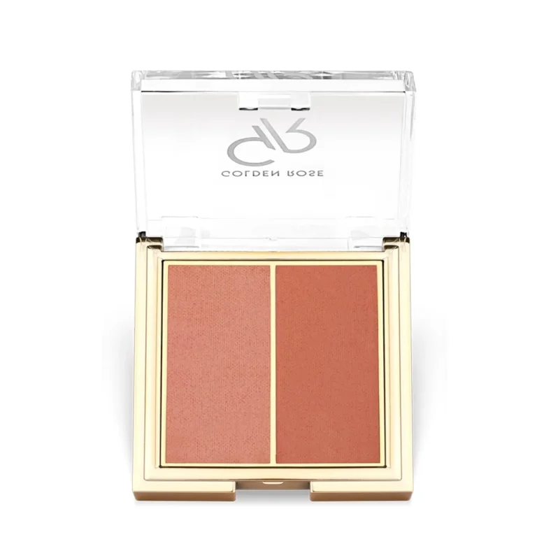 پالت رژگونه گلدن رز مدل Iconic Duo رنگ Peachy Coral شماره 02