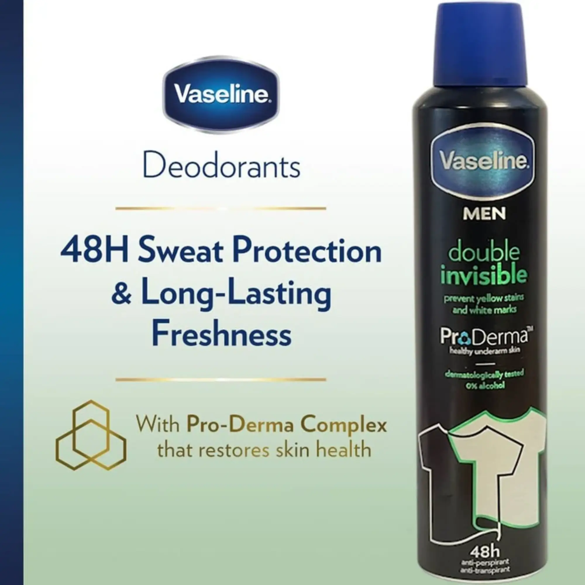 اسپری ضد تعریق مردانه وازلین مدل Double Invisible حجم 250ml