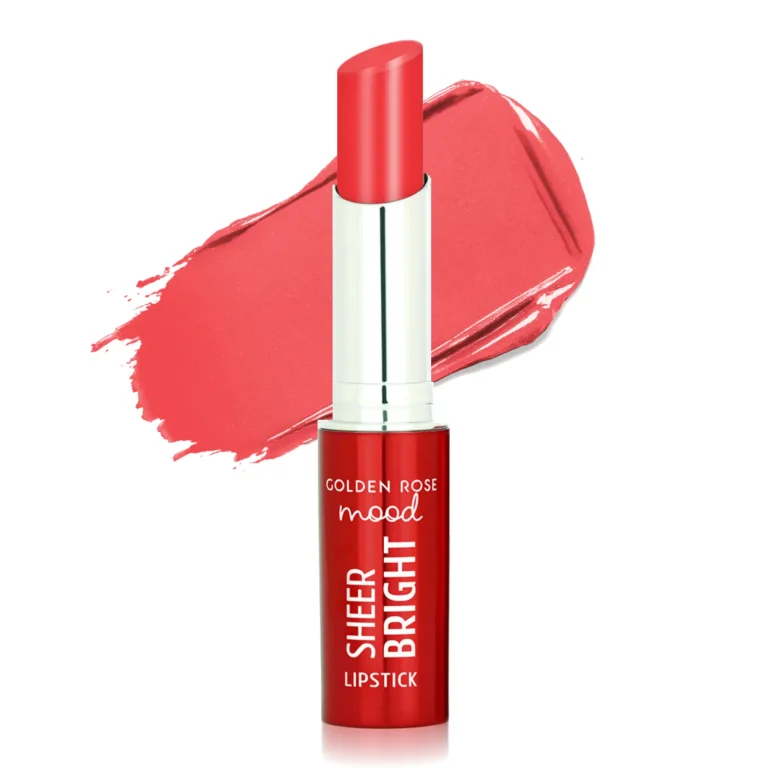 رژ لب گلدن رز مدل Mood Sheer Bright رنگ Coral Red شماره 103
