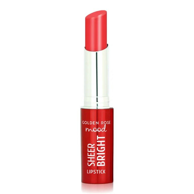 رژ لب گلدن رز مدل Mood Sheer Bright رنگ Coral Red شماره 103