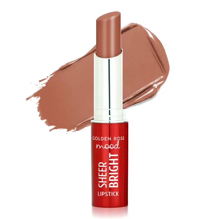 رژ لب گلدن رز مدل Mood Sheer Bright رنگ Nude Latte شماره 104