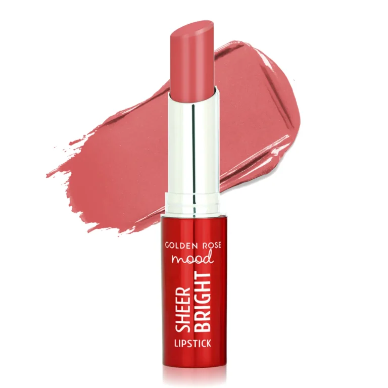 رژ لب گلدن رز مدل Mood Sheer Bright رنگ Peachy Pink شماره 106